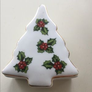Vintage Lefton China Christmas Tree Trinket Box